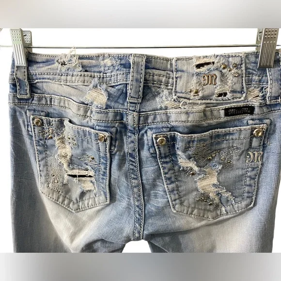 Miss Me Signature Straight Women's Jeans 28x33 Distressed JE8604TL - Picture 6 of 8